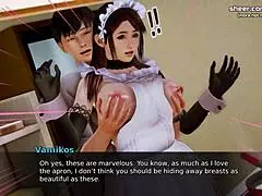 Waifu Academy isot titit aasialainen äitipuoli saa kuumaa spermaa perseelle