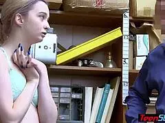 emo teen thief with piercings gets banged by mall cop in uniform