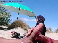 Shocking Muslim with Cock Flash on Public Beach Before Husband Arrives