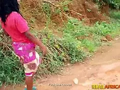 Ebony Cleaning Lady With Natural Assets In Reality Scene