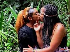 Ebony Party Queens Rock Outdoor Lesbian Makeout at African Music Fest!