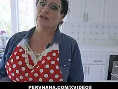 Stepgrandma bent over for rough doggystyle action