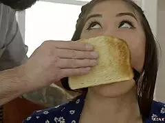 He plugs his wife and then fucks her stepsis hard in bondage.