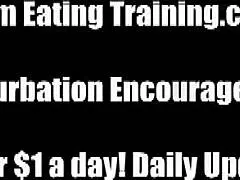 Hottie leads a session of cum eating instructions with humiliation. She dominates through fetish commands in this CEI fantasy.