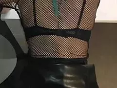 She Teased Her Lesbian Friend into Trying a Hard Cock Experience. Bent Over in Leather for Deep Action!