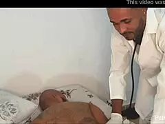 Crazy doctor fucks patient's ass during home consultation.