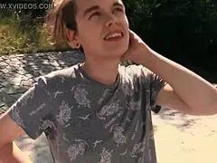 Twink Albert reveals huge cock for cash under bridge deal