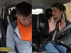 Tiny student Tina fakes accident for public blowjob challenge