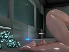 Samus se împerechează sălbatic cu un monstru în porno animat 3D