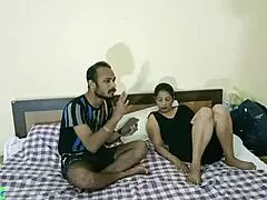 Tricked Into Sharing Sexy Indian Girlfriend in Anal Threesome Doggy Style