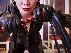 Whispering in leather gloves and catsuit for ultimate relaxation