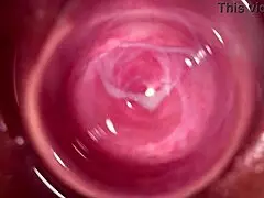 Wow, camera goes deep in my stepsister's creamy teen pussy! 😍