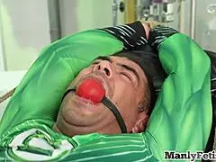 Bound BDSM Crossdresser Hunk Barebacked Hard by Doctor in Stockings