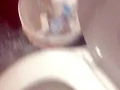 GINGER PARIS DOING & PISSING IN THE TOILET BBW SLUT