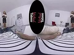 in virtual taboo, the blonde gives a hardcore handjob and blowjob for his birthday