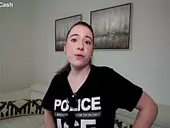 White girl cops tackle shortee Alice Merchesi with huge interracial action