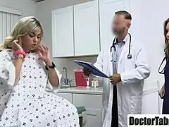 lucky doctor banging teen patient and nurse in hospital