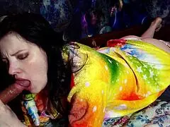 Petite teen deepthroats and receives cumshot on lips