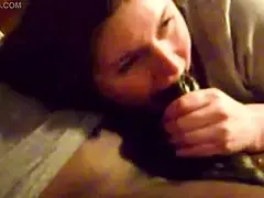 Thick white girl passionately handles a big black cock