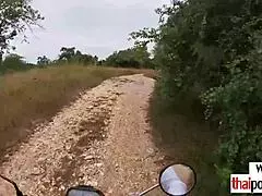 I hooked up with this hot thai european girl for a quick raw fuck outdoors in pov style