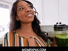 Ebony milf fitness stepmom september reign tastes stepsons big white dick in roleplay