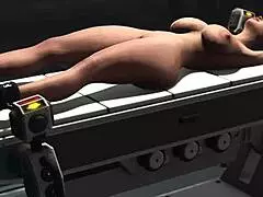 Hey, watch this bald chick in cuffs get pounded by a cyborg!