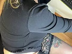 Blonde Seduces Boss In Hot Outfit!