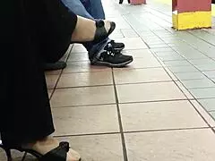 Teasing those stocking feet.