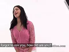 Dark haired russian babe bangs agent in reality casting pov blowjob fucking