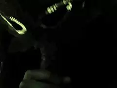 Sloppybecky sucks big black dick in bathroom with handjob and blowjob