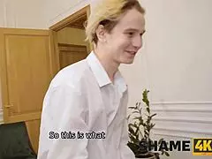 Russian Cougar Fucked by Neighbor for Silence