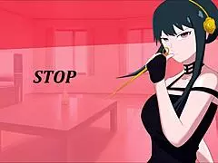 Audio jerk off instructions with Hentai character Yor practicing sex in Spanish