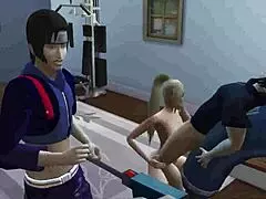 Naruto hentai episode 70: Ino and Sasuke cuckold in sexual exercises, wife fucked in front of husband