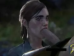 Ellie is sucking dick in hentai