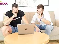 So there we were watching some spanish porn together and things got interesting with magic javi and ruben martinez giving handjobs and blowjobs