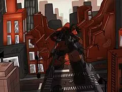 The tall huge halloween goddess appears