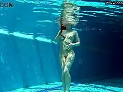 Russian Pornstar Nicole Gets Horny Underwater, Finds Her Tight Pussy Rhythm!