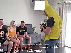 i love watching this petite blonde get rammed hard in a bisexual threesome during her backstage interview with jordan and kinglsey