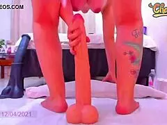 super deep anal insertion using large dildo and various anal toys for intense assfucking