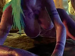 Watch Purple Night Elf Get Side Anal On Bed!