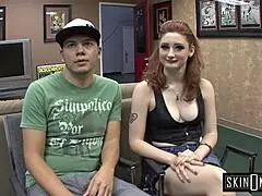 Hey, watch redhead wife Violet Monroe drain this big cock!