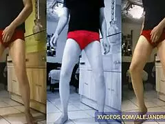 Holy Shit, Alejandro Mistral Strokes His Monster Cock in Fetish Underwear! Watch the Mature Gay Amateur Tease It Hard.