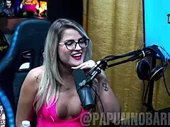 Bruna Carlos spun around for Ruan, driving him wild with desire - full podcast on red sheer with bent over blonde latina brunette casting interview dirty talk doggystyle
