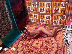 Indian desi bhabhi enjoys traditional activities with full Hindi audio