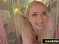 Lucky guy enjoys time with wife and stepdaughter at home