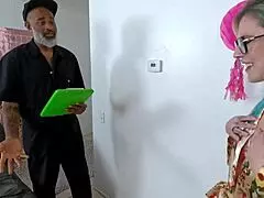 i'm horny and teasing with my big cock in lingerie, bent over for doggystyle