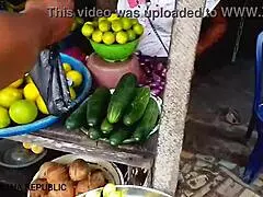 home pussy play using a fresh cucumber for fun