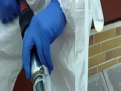 milking machine extracts milk from lactating gay man in intense session