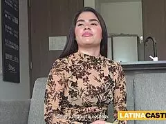 cute latina gets rough throat fuck in casting