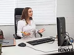 Brunette casting fantasy with piercing tits in wild sex interview